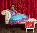 Sleeveless gemstone and Lace applique princess ball gown

