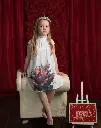 Cap sleeve trapezoid dress with Victorian high collar vintage dress and floral print
