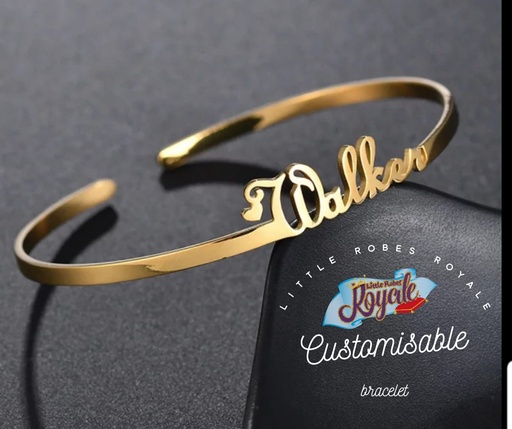 Squeeze tight personalised name adjustable bracelet with font choice