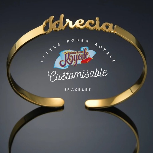 Squeeze tight personalised name adjustable bracelet with font choice
